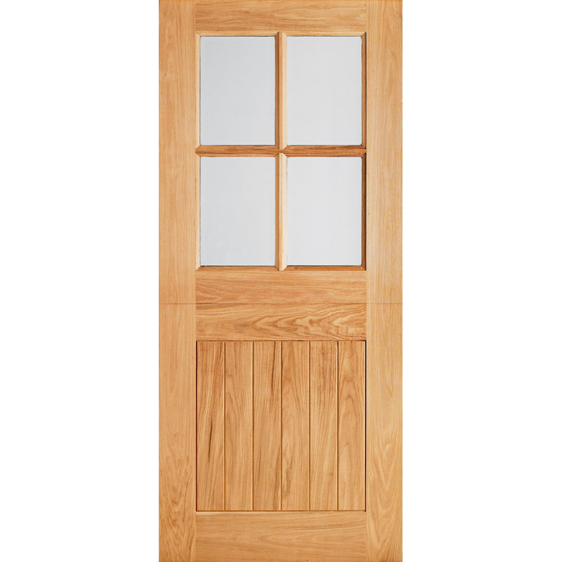 LPD Doors Cottage Wood 4 Panel Unfinished Glazed External Door